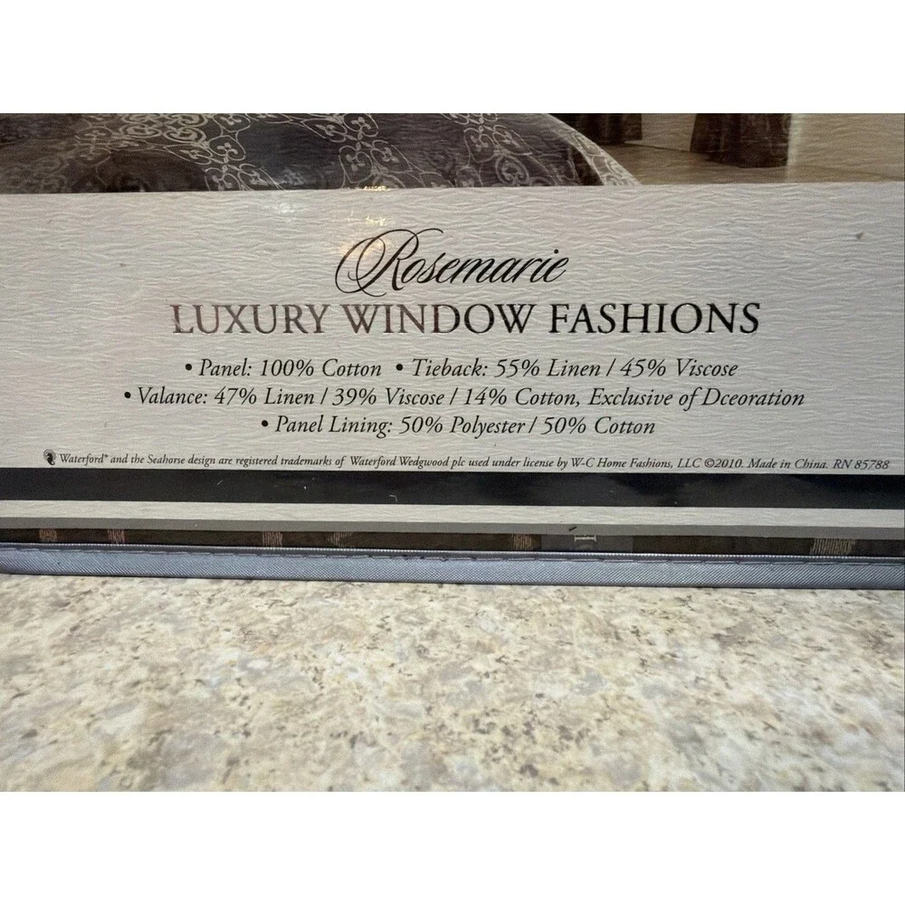 Waterford Fine Linen Rosemarie Pole Top Window Drape 50in X 84in-New!
